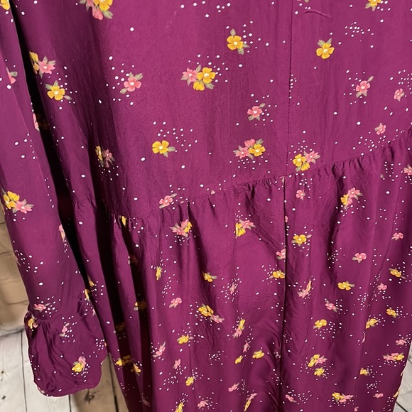 Old Navy Romantic Spring Plum Floral Fit & Flare Flute-Sleeve Plus-Size Dress - Picture 8 of 10